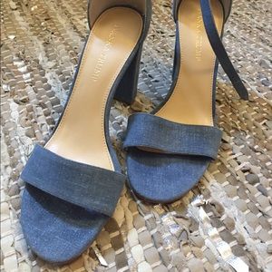 Ivanka Trump t-strap blue heels